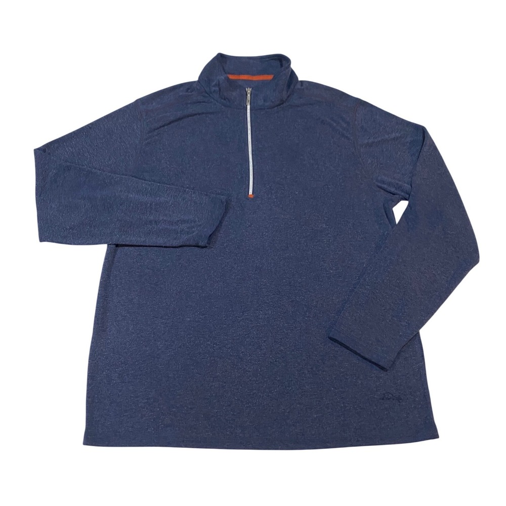 Tommy Bahama Mens XL Heathered Navy Blue Quarter Zip Pullover Sweater 2121454